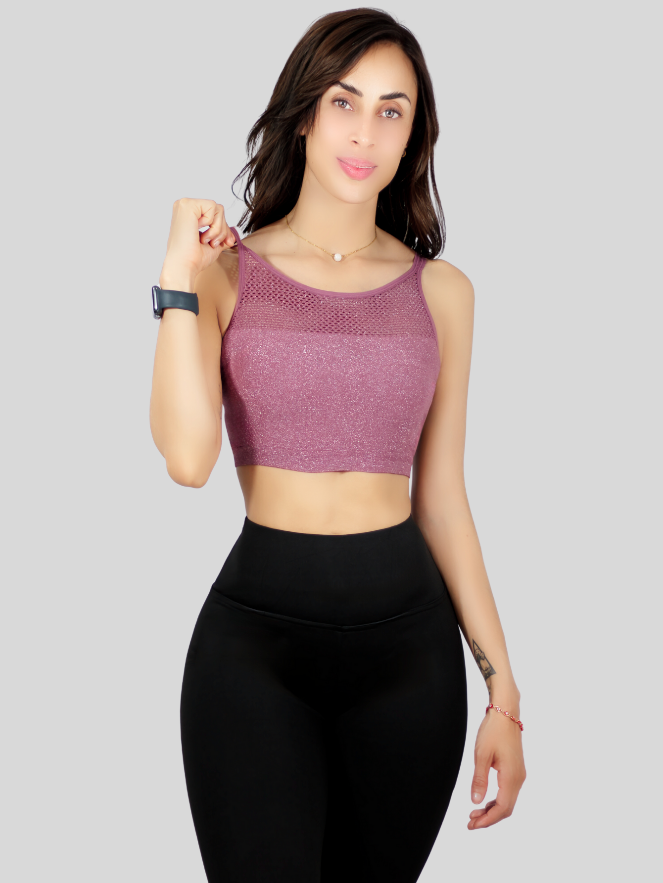 Foto 5 pulgar | Tops Mujer Deportivo O Casual Blusa Top-1021 Coral Croptop Tirantes