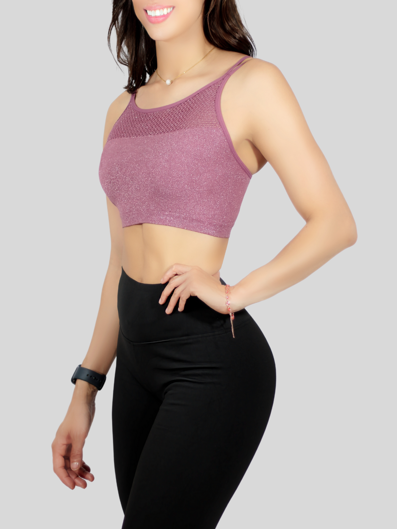 Foto 6 pulgar | Tops Mujer Deportivo O Casual Blusa Top-1021 Coral Croptop Tirantes