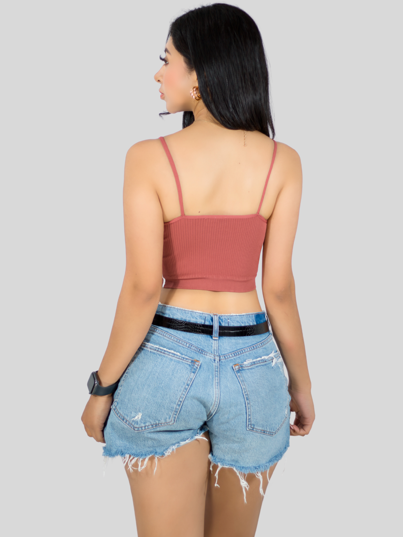 Foto 4 pulgar | Tops Mujer Deportivo O Casual Blusa Top-1022 Coral Croptop Tirantes
