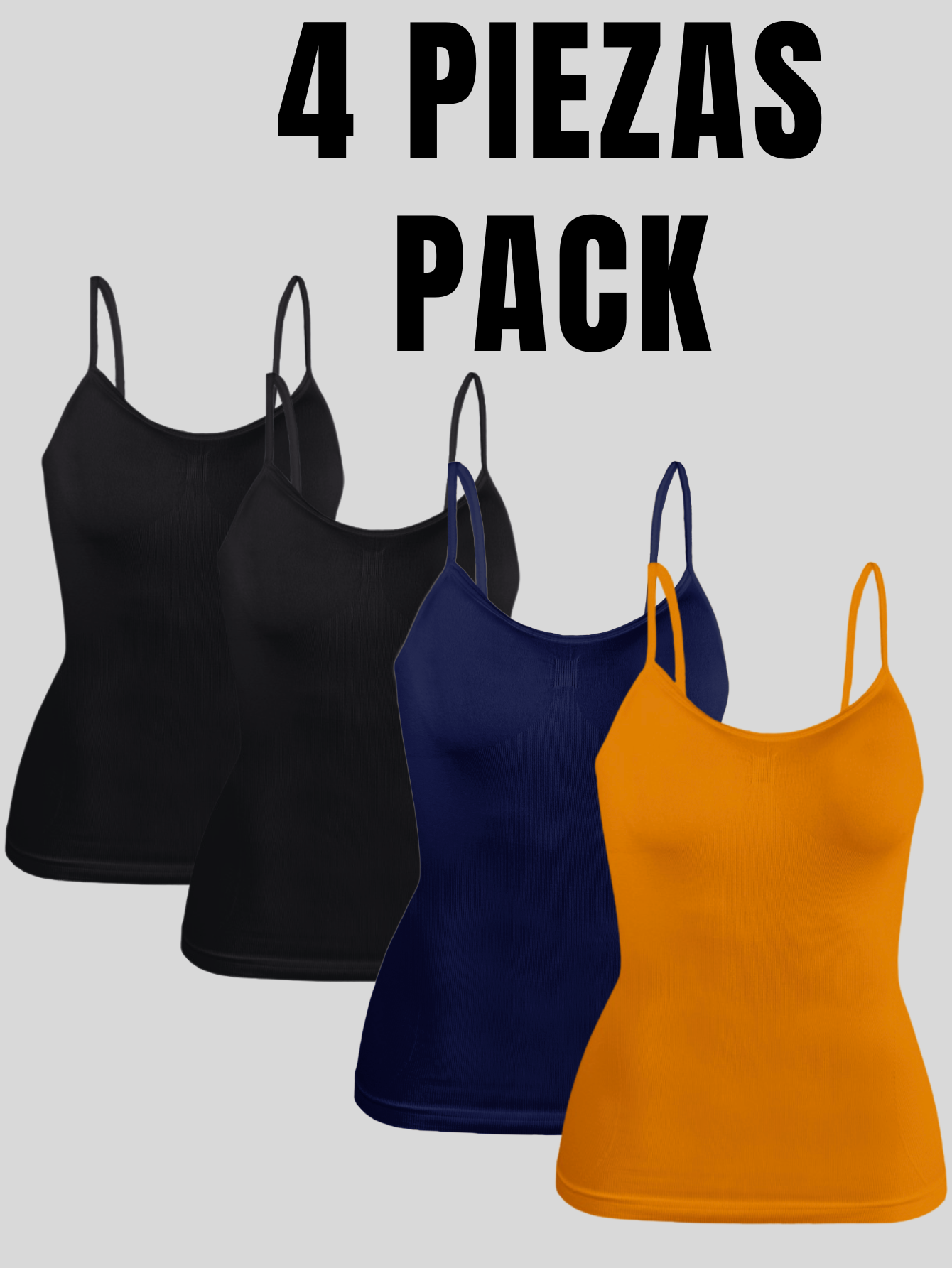Foto 6 pulgar | Set 4 Blusas Mujer Tirantes Casual Blusa Bl-1005-px4 Variedad De Colores Crop Top Dama