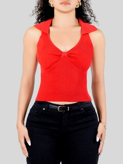 Foto 6 | Blusa Casual Mujer Moderna Tejido Acanalado Bl-1032 Rojo Stretch