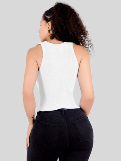Foto 3 | Blusa Casual Mujer Moderna Tejido Acanalado Bl-1032 Blanco Stretch