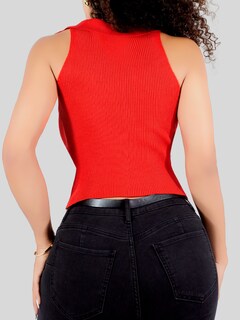 Foto 3 | Blusa Casual Mujer Moderna Tejido Acanalado Bl-1032 Rojo Stretch