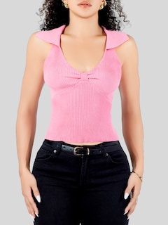 Foto 6 | Blusa Casual Mujer Moderna Tejido Acanalado Bl-1032 Fucsia Stretch