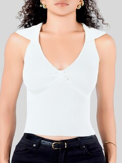 Foto 6 | Blusa Casual Mujer Moderna Tejido Acanalado Bl-1032 Crema Stretch