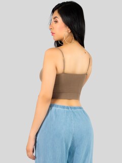 Foto 5 | Set De 3 Crop Top De Mujer Top-07-px3 Negro, Cafe Y Blanco Deportivo O Casual