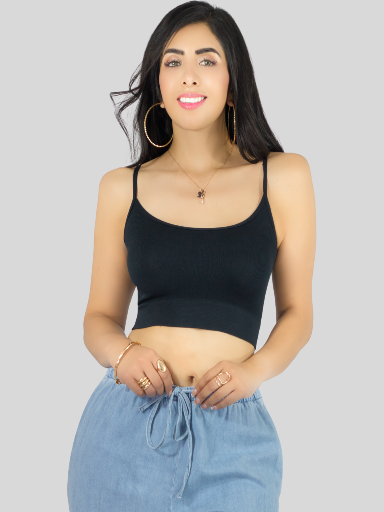 Foto 8 pulgar | Set De 3 Crop Top De Mujer Top-07-px3 Negro, Cafe  Y Blanco Deportivo O Casual