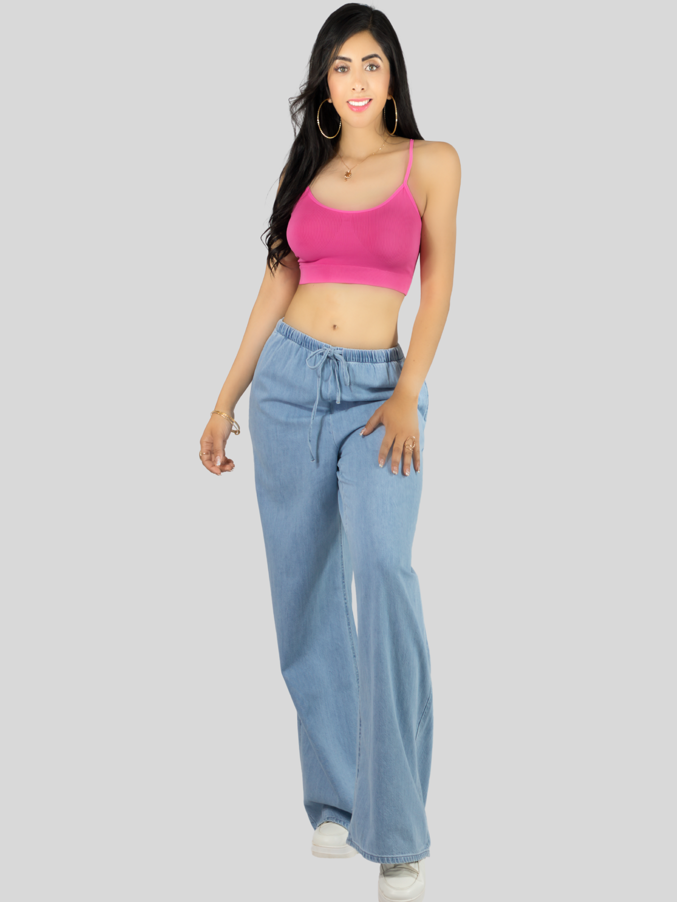 Foto 2 | Set De 3 Crop Top De Mujer Top-07-px3 Gris, Rojo Y Rosa  Deportivo O Casual