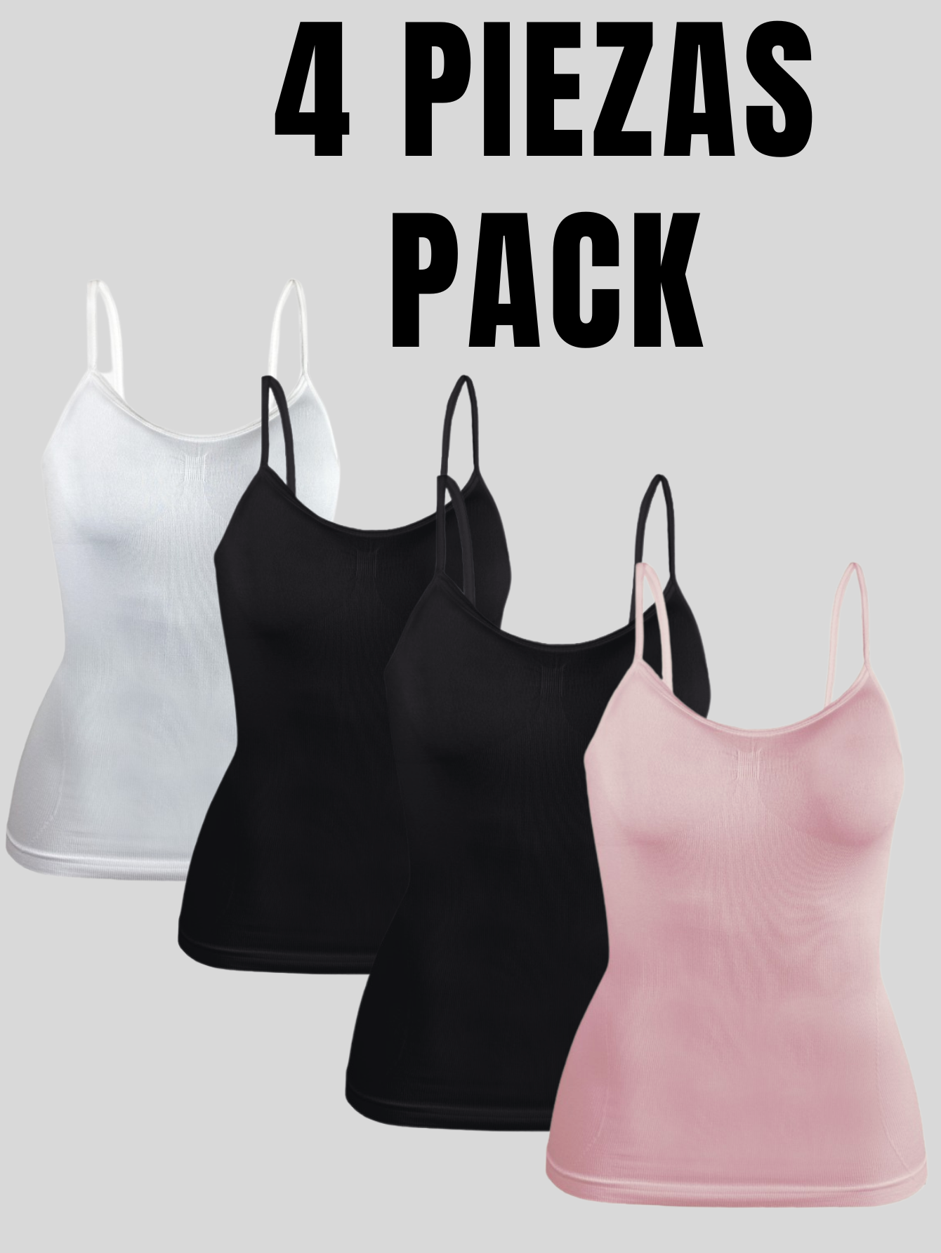 Foto 6 pulgar | Set 4 Blusas Mujer Tirantes Casual Blusa Bl-1005-px4 Variedad De Colores Crop Top Dama