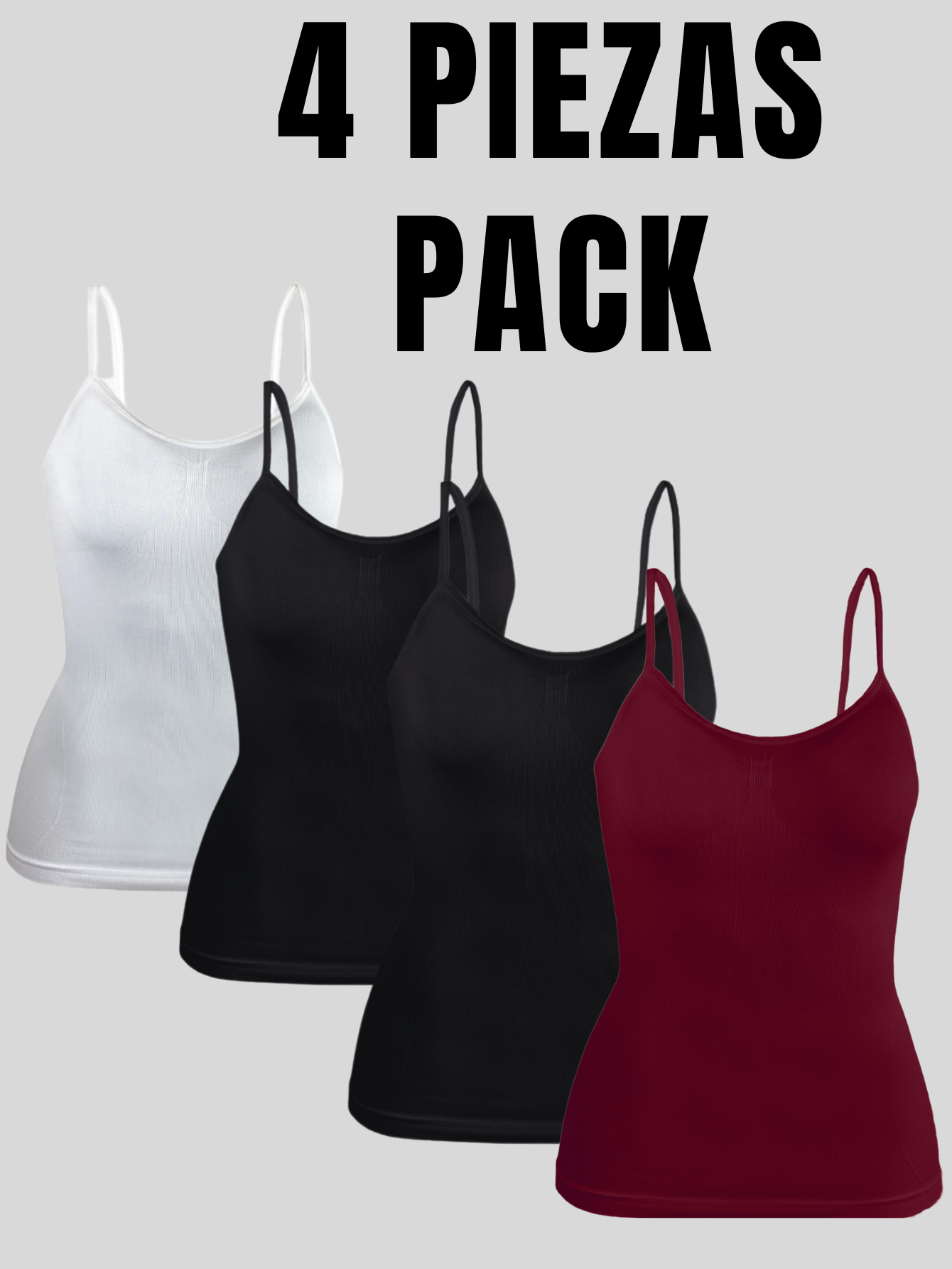 Foto 6 pulgar | Set 4 Blusas Mujer Tirantes Casual Blusa Bl-1005-px4 Variedad De Colores Crop Top Dama