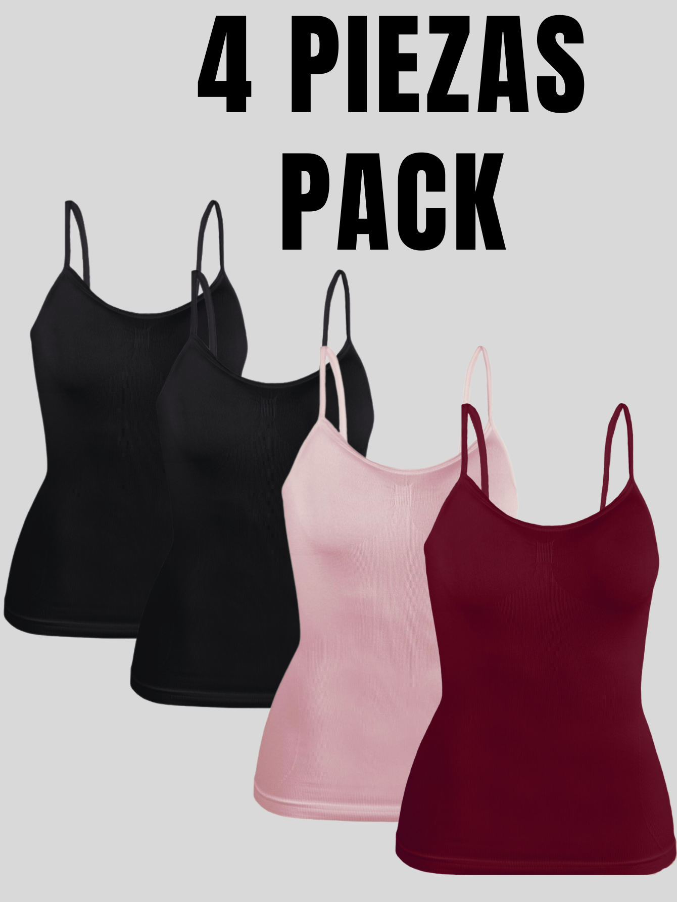 Foto 6 pulgar | Set 4 Blusas Mujer Tirantes Casual Blusa Bl-1005-px4 Variedad De Colores Crop Top Dama