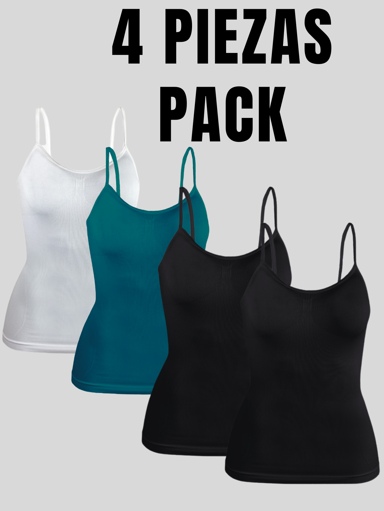 Foto 6 pulgar | Set 4 Blusas Mujer Tirantes Casual Blusa Bl-1005-px4 Variedad De Colores Crop Top Dama