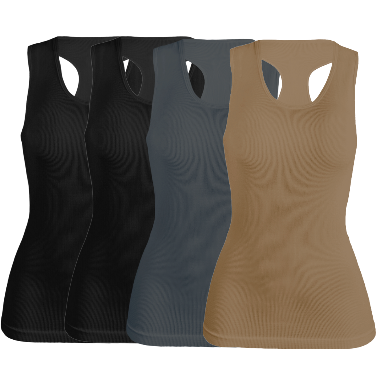 Foto 2 pulgar | Pack De 4 Blusas De Tirante Unitalla Microfibra Fresca Basicos De Mujer Croptop Dama Bl-1007 Surtido En Color Ajustables