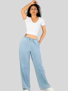 Foto 2 | Playera Mujer Casual Crop Top Stretch Bl-1031 Blanco Cómoda Blusa Corta