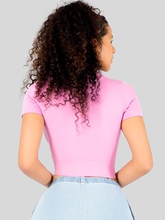 Foto 3 | Playera Mujer Casual Crop Top Stretch Bl-1031 Violeta Cómoda Blusa Corta