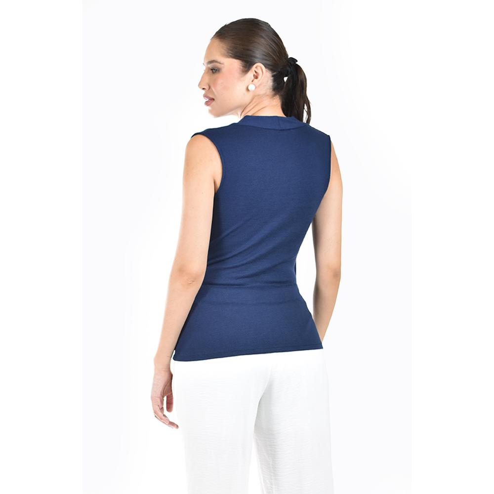 Foto 4 pulgar | Blusa Escote Cruzado Roman Fashion /juvenil, 10284 (marino) Azul Marino