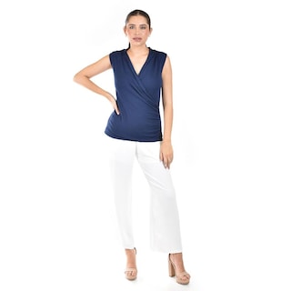 Foto 4 | Blusa Escote Cruzado Roman Fashion /juvenil, 10284 (marino) Azul Marino
