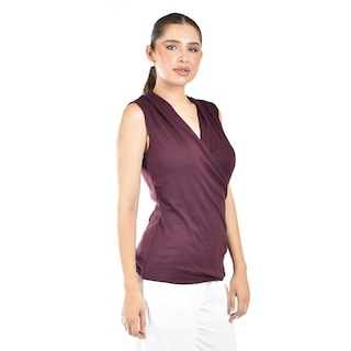 Foto 2 | Blusa Escote Cruzado Roman Fashion /juvenil, 10284 (vino) Vino