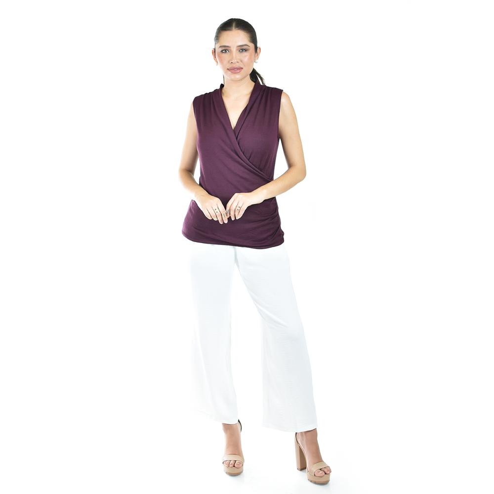 Foto 5 pulgar | Blusa Escote Cruzado Roman Fashion /juvenil, 10284 (vino) Vino
