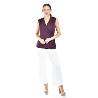 Foto 4 | Blusa Escote Cruzado Roman Fashion /juvenil, 10284 (vino) Vino