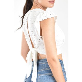 Foto 4 | Crop Top Bordado Sin Manga Roman Fashion /juvenil, 0315 (blanco) Blanco