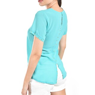 Foto 4 | Blusa Ligera Con Detalles Metalicos Roman Fashion /juvenil, 8031 (menta) Verde Claro