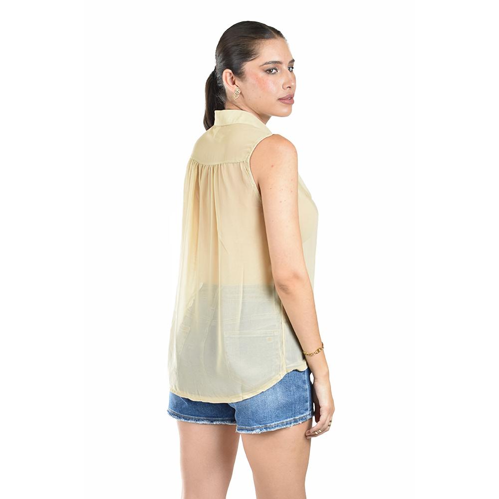 Foto 3 | Blusa Con Detalle De Perlas Roman Fashion /juvenil, 8037 (beige) Beige