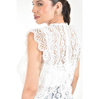 Foto 4 | Blusa De Encaje /juvenil, 10757 (blanco) Blanco