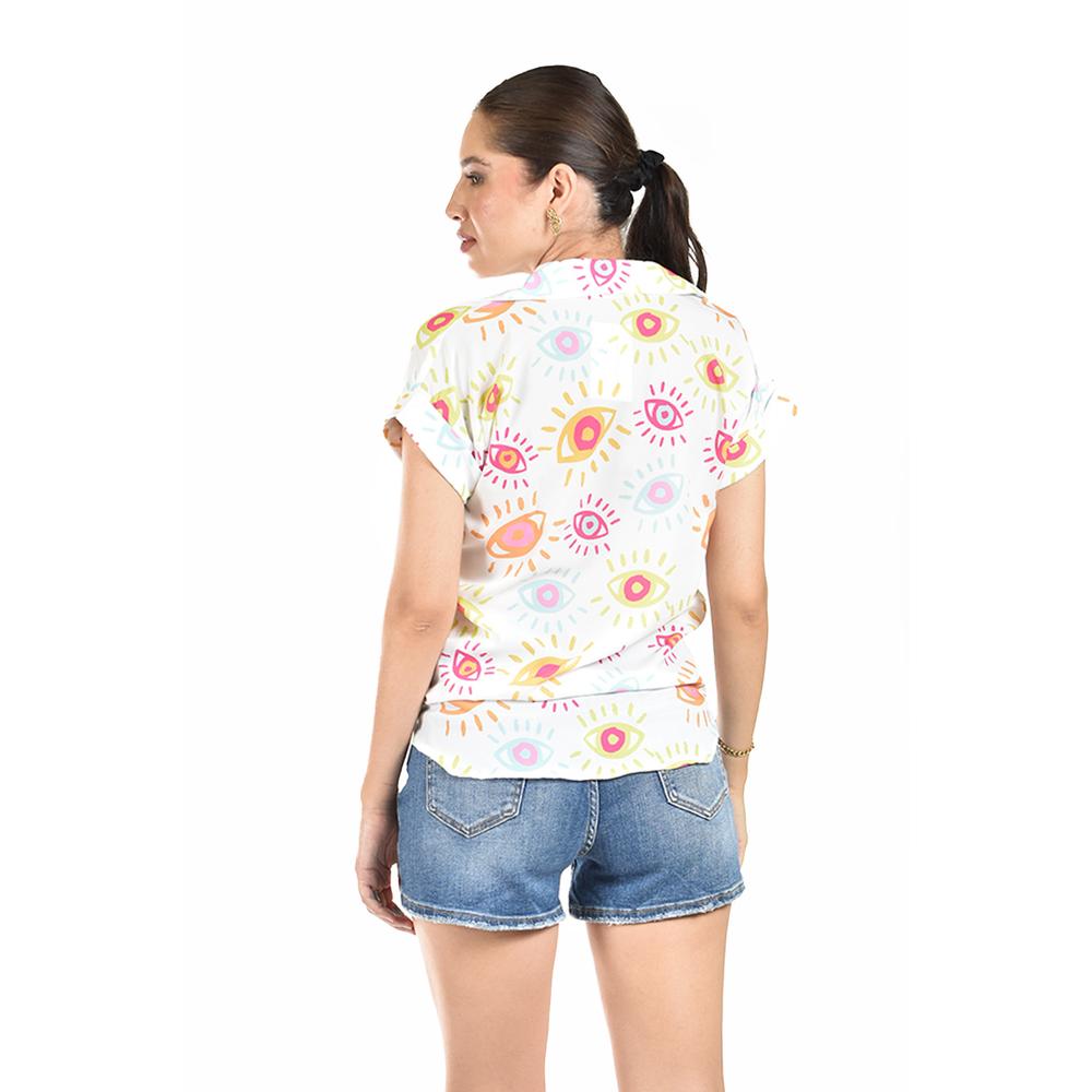 Foto 4 pulgar | Blusa Juvenil Con Nudo Roman Fashion, 1965 (blanco) Blanco
