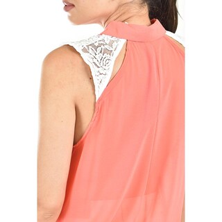 Foto 4 | Blusa Con Detalle De Encaje Roman Fashion /juvenil, 8040 (coral) Coral