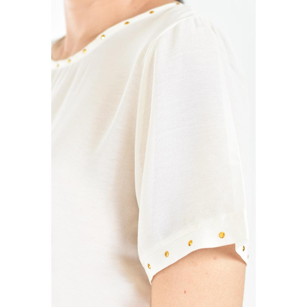 Foto 4 | Blusa Ligera Con Detalles Metalicos Roman Fashion /juvenil, 8031 (hueso) Beige