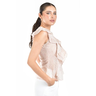 Foto 2 | Blusa De Chifon Con Olanes Roman Fashion /juvenil, 2669 (palo De Rosa) Rosa