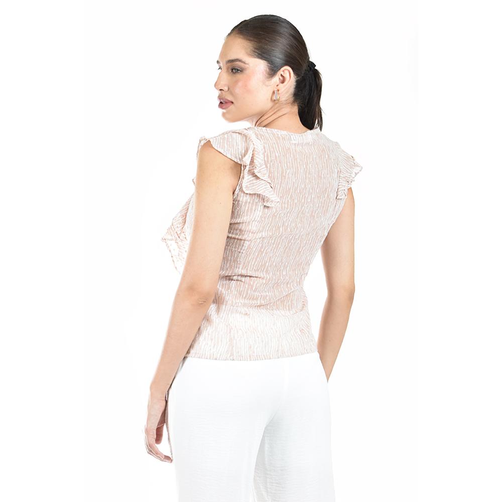 Foto 4 pulgar | Blusa De Chifon Con Olanes Roman Fashion /juvenil, 2669 (palo De Rosa) Rosa
