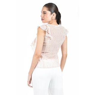 Foto 3 | Blusa De Chifon Con Olanes Roman Fashion /juvenil, 2669 (palo De Rosa) Rosa