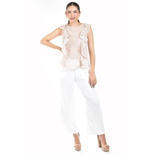 Foto 5 | Blusa De Chifon Con Olanes Roman Fashion /juvenil, 2669 (palo De Rosa) Rosa