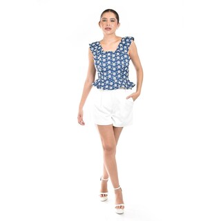 Foto 4 | Blusa Bordada Con Olanes Roman Fashion /juvenil, 3220 (mezclilla Dark) Azul Oscuro