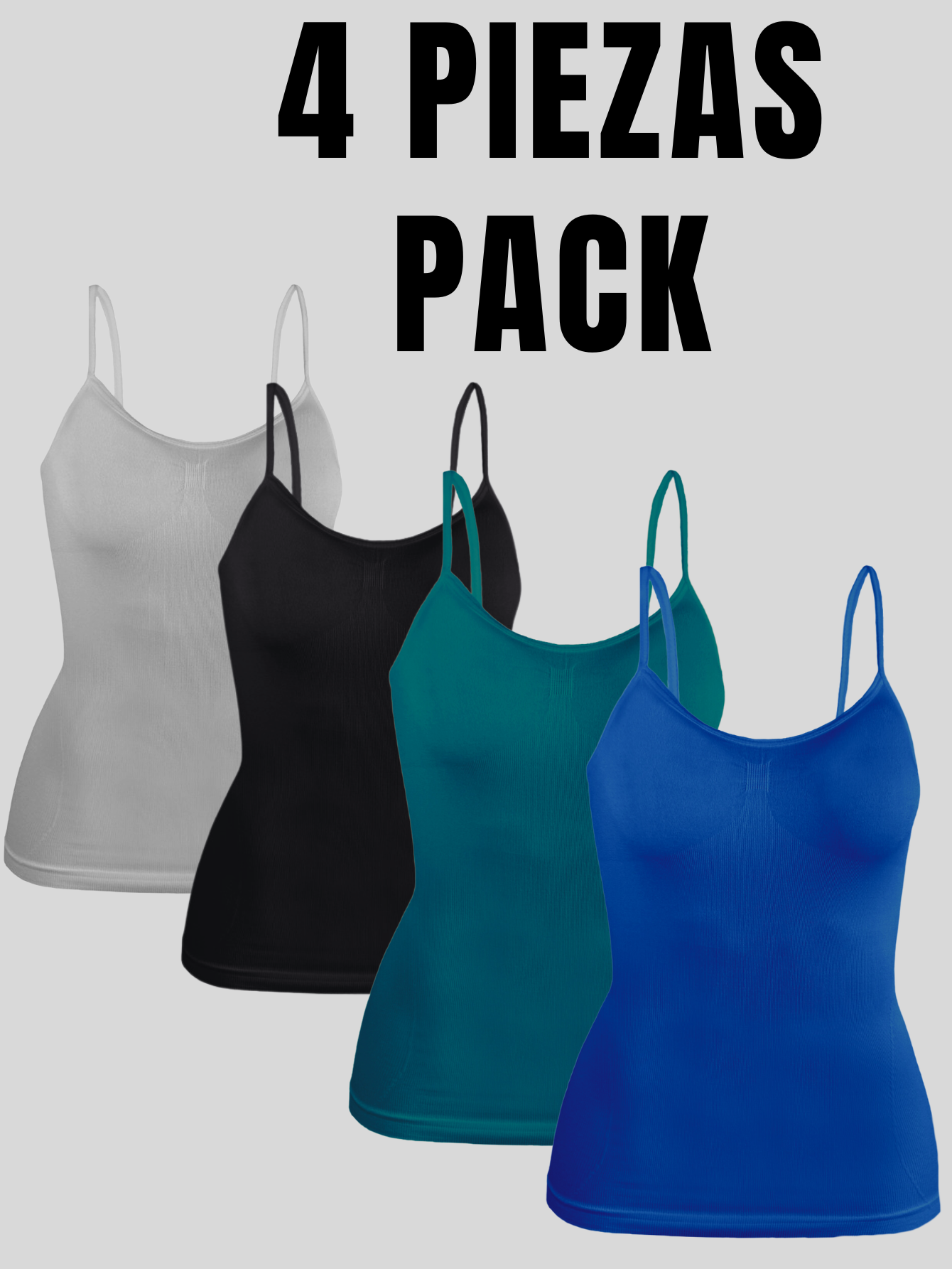 Foto 7 pulgar | Set 4 Blusas Mujer Tirantes Casual Blusa Bl-1005-px4 Variedad De Colores Crop Top Dama