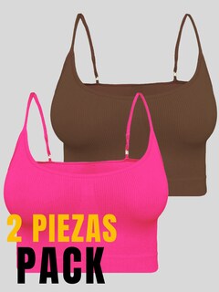 Foto 5 | Set De 2 Top De Mujer Top-07-px2 Variedad De Colores Deportivo O Casual Stretch