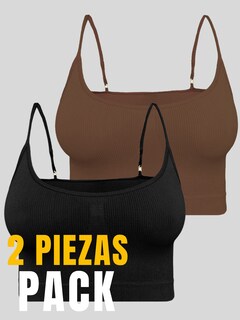 Foto 5 | Set De 2 Top De Mujer Top-07-px2 Variedad De Colores Deportivo O Casual Stretch