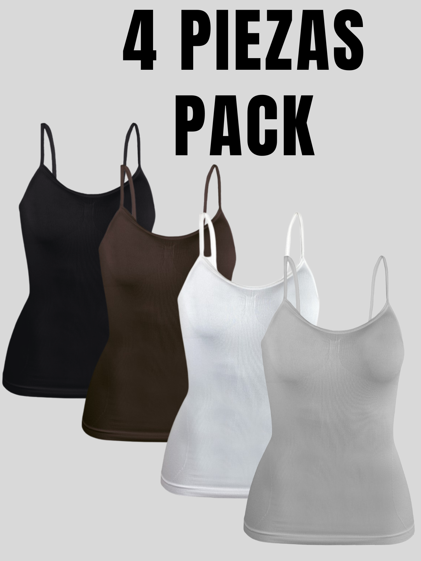 Foto 6 | Set 4 Blusas Mujer Tirantes Casual Blusa Bl-1005-px4 Variedad De Colores Crop Top Dama