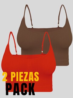 Foto 5 | Set De 2 Top De Mujer Top-07-px2 Variedad De Colores Deportivo O Casual Stretch