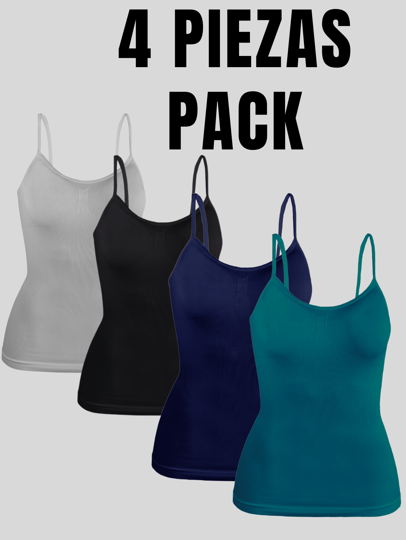 Foto 7 pulgar | Set 4 Blusas Mujer Tirantes Casual Blusa Bl-1005-px4 Variedad De Colores Crop Top Dama