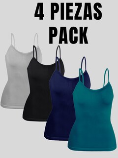 Foto 6 | Set 4 Blusas Mujer Tirantes Casual Blusa Bl-1005-px4 Variedad De Colores Crop Top Dama