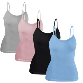 Foto 1 | Set 4 Blusas Mujer Tirantes Casual Blusa Bl-1005-px4 Variedad De Colores Crop Top Dama