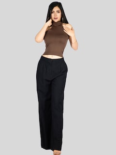 Foto 2 | Blusas Mujer Unitalla Texturizada Casual Bl-1029 Cafe Elegante Crop Top