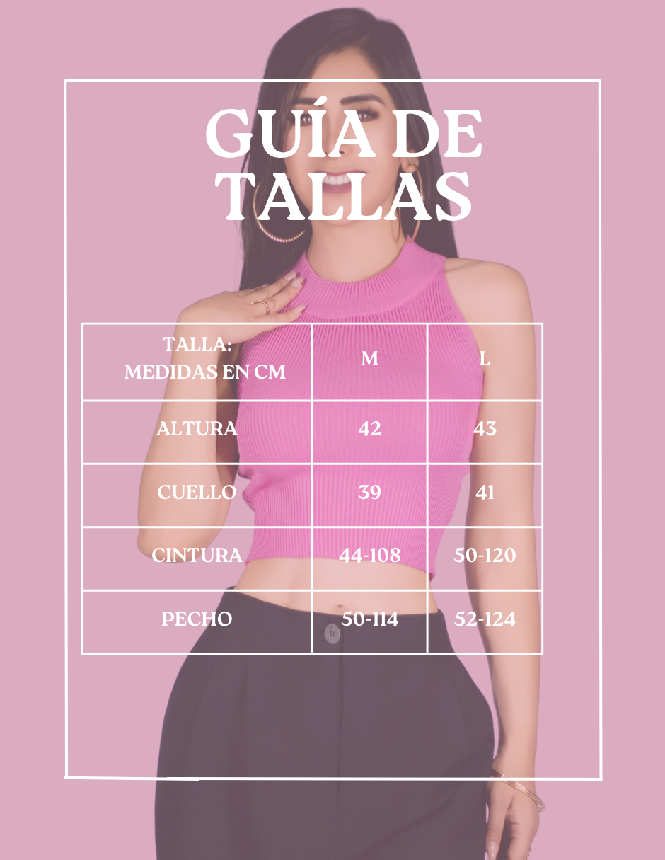 Foto 8 | Blusa Crop Cuello Halter Canale Bl-1035 Azul Claro Diseño Elegante Y Comodidad