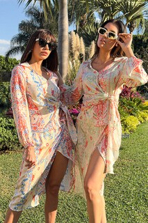 Foto 3 | Conjunto Falda Y Blusa Estampado Azul Rojo Mussi