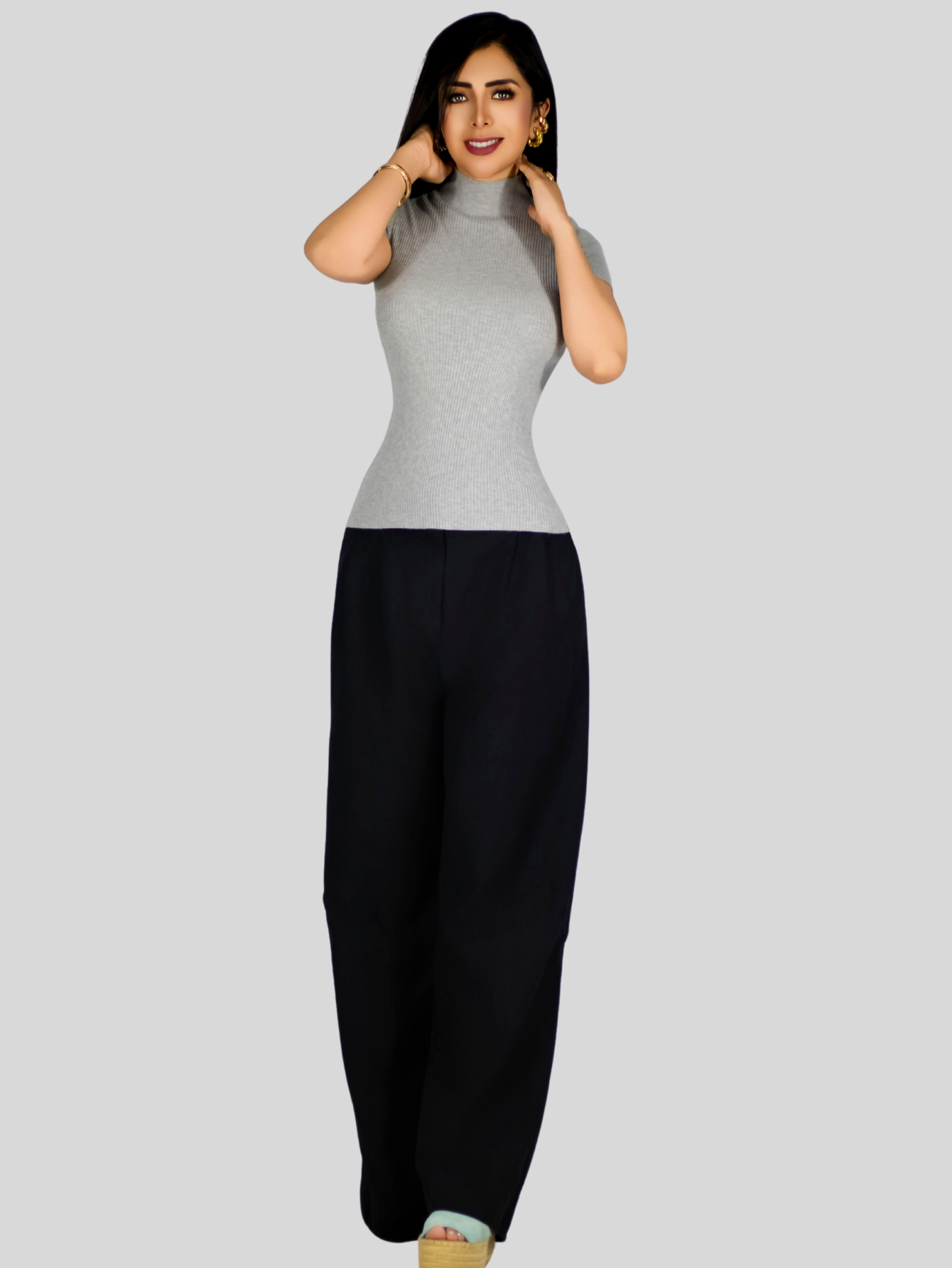 Foto 7 pulgar | Set De 2 Blusas De Mujer Stretch Casual Bl-1034-px2 Variedad De Colores Elegante Manga Corta