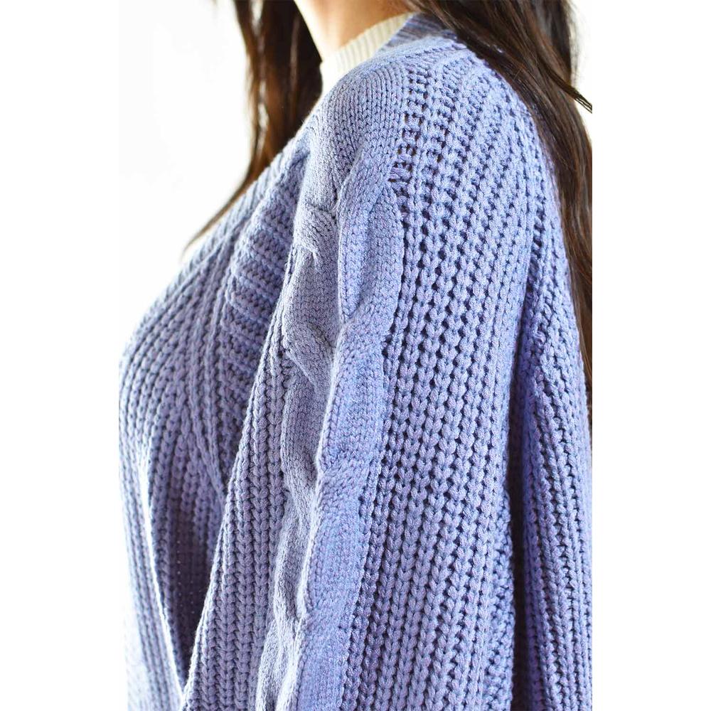 Foto 5 pulgar | Cardigan De Punto Trenzado Roman Fashion /juvenil, 6144 (lila) Lila