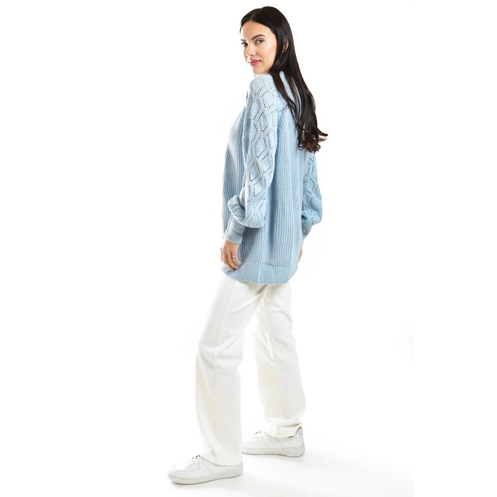 Foto 4 pulgar | Cardigan De Punto Roman Fashion /juvenil, 41849 (azul Claro) Azul Cielo